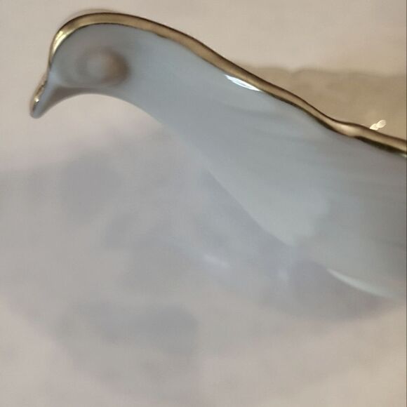 Vtg Mint w/Tags Lenox USA Ivory Porcelain 24K Gold Trim Dove Shaped Trinket Dish - Picture 2 of 6